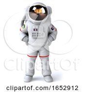 3d Cosmonaut On A White Background by Julos