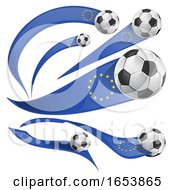 Poster, Art Print Of European Flag Banners With Soccer Balls