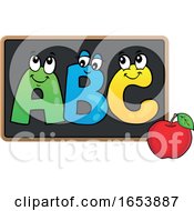 Poster, Art Print Of Cartoon Apple And Abc On A Blackboard
