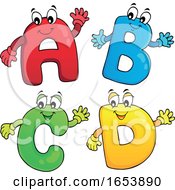 Poster, Art Print Of Cartoon Abcd Letter Characters