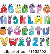 Poster, Art Print Of Cartoon Alphabet Letter Characters
