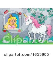 Fairy Tale Princess And Unicorn