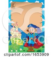 Poster, Art Print Of Fairy Tale Border Of A Castle And Prince