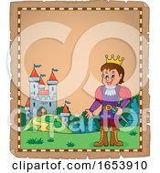 Poster, Art Print Of Fairy Tale Border Of A Castle And Prince
