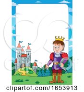Fairy Tale Border Of A Castle And Prince