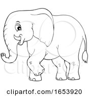 Poster, Art Print Of Black And White Cute Elephant