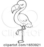 Poster, Art Print Of Cute Black And White Flamingo