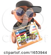 Black Hip Hop Rap Artist Cartoon Character In 3d Holding An Abacus