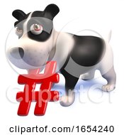 3d Puppy Dog Character Holding A Hashtag Symbol In Its Mouth by Steve Young