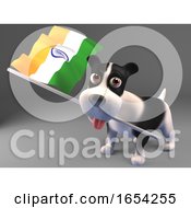3d Puppy Dog Carrying The Indian Flag by Steve Young