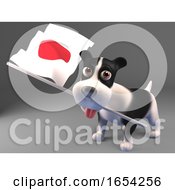 3d Puppy Dog Carrying The Japanese Flag by Steve Young