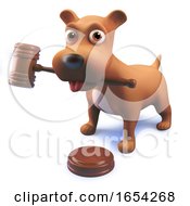 3d Cute Puppy Dog Hound Holding An Auction Gavel In Its Mouth by Steve Young