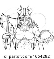 Poster, Art Print Of Viking Female Gladiator Cricket Warrior Woman