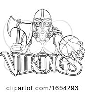 Poster, Art Print Of Viking Celtic Knight Basketball Warrior Woman