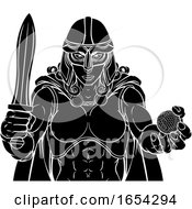 Poster, Art Print Of Viking Trojan Celtic Knight Golf Warrior Woman
