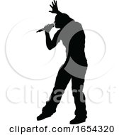 Poster, Art Print Of Singer Pop Country Or Rock Star Silhouette