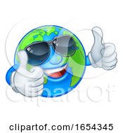 Poster, Art Print Of Earth Globe Shades Sunglasses Cartoon World Mascot
