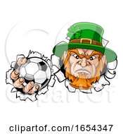 Leprechaun Soccer Mascot Ripping Background