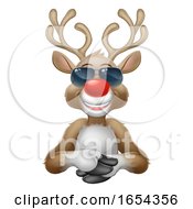 Poster, Art Print Of Cool Christmas Reindeer Cartoon Deer In Sunglasses