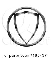 Metallic Shield Frame In Metallic Circle Border