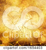 Poster, Art Print Of 3d Abstract Background Of Low Poly Design With Connecting Lines And Dots