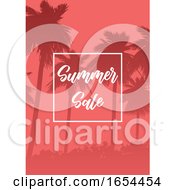 Poster, Art Print Of Summer Sale Background With Palm Tree Silhouettes