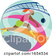 Poster, Art Print Of Volleyball Player Passing Ball Icon