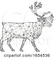 Poster, Art Print Of Caribou Side Nodes Black And White