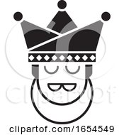 Poster, Art Print Of Black And White King Head