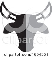 Poster, Art Print Of Grayscale Bull Head