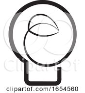 Poster, Art Print Of Black And White Light Bulb With A Leaf