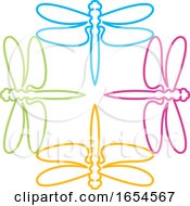 Poster, Art Print Of Colorful Dragonflies