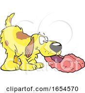 Poster, Art Print Of Cartoon Dog Fetching Slippers