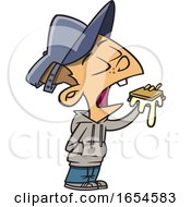 Cartoon White Boy Eating A Messy Smores by toonaday