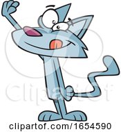 Cartoon Cat Giving A High Five by toonaday