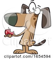Poster, Art Print Of Cartoon Dog Eating His Daily Apple