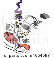 Cartoon Cow Bungee Jumping by toonaday