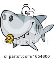 Poster, Art Print Of Cartoon Baby Shark With A Pacifier