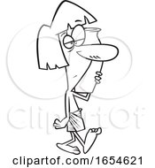 Cartoon Lineart Egyptian Carrying A Vase by toonaday
