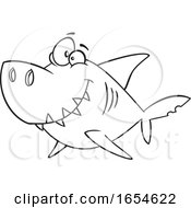 Cartoon Lineart Daddy Shark by toonaday