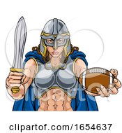 Poster, Art Print Of Viking Trojan Celtic Knight Football Warrior Woman