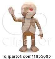 Ancient Undead Egyptian Mummy Waves A Cheerfull Hello In Greeting 3d Illustration