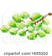 Poster, Art Print Of Grapes Bunch Pixel Art 8 Bit Video Game Fruit Icon