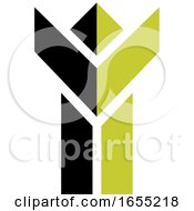 Poster, Art Print Of Abstract Green And Black Cheering Person Icon