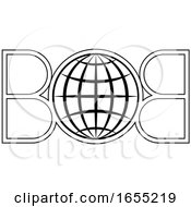 Poster, Art Print Of Black And White Letter B And Globe Logo