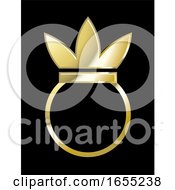Poster, Art Print Of Gold Crown Ring On Black