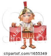 Roman Centurion Soldier Has Been To The Sales And Has Shopping Bags by Steve Young