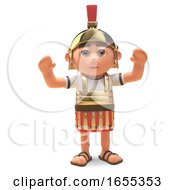 Cheering Roman Centurion Soldier With Arms In The Air by Steve Young