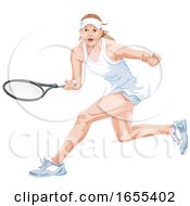 Poster, Art Print Of Woman Playing Tennis