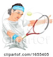 Poster, Art Print Of Man Playing Tennis